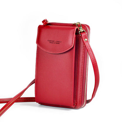 Small Synthetic Leather Cross Body Handbag with Adjustable Strap