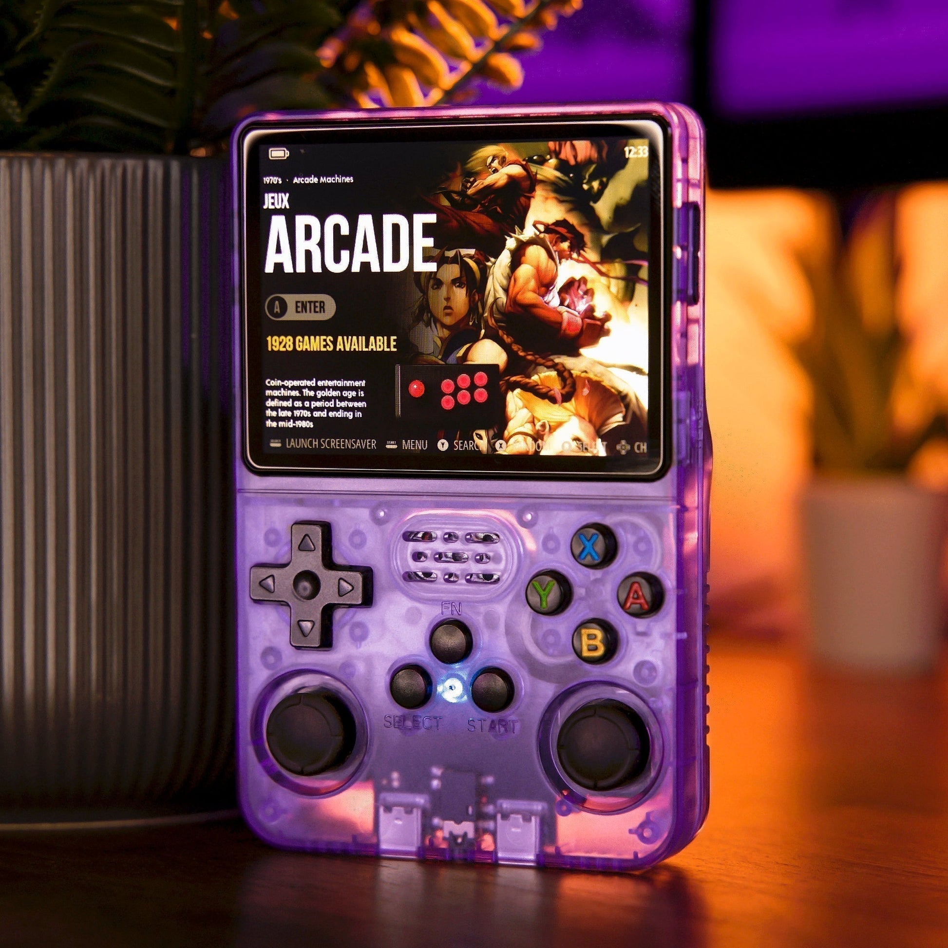 Compact Retro Game Console – PixelPlay Pocket-Purple-64GB-The Livary