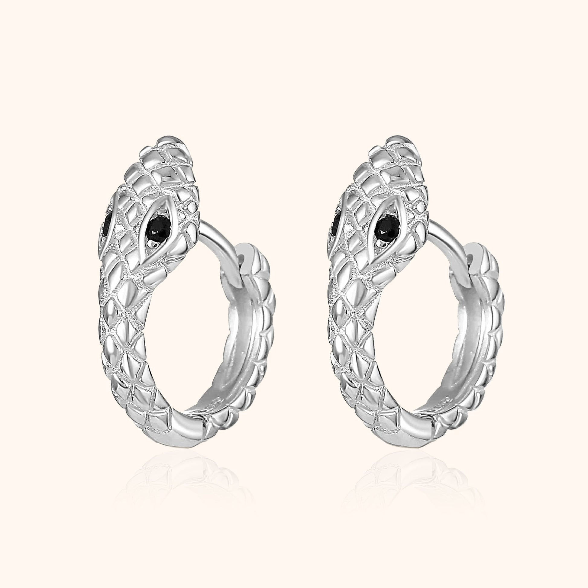Compact Snake Earrings - Sophia-Silver-Nora Luxe