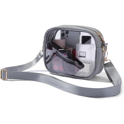 Compact Transparent Crossbody Bag - VisiBag-Gray-Nora Luxe