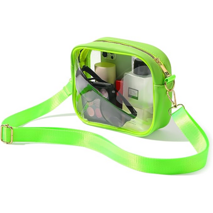 Compact Transparent Crossbody Bag - VisiBag-Green-Nora Luxe