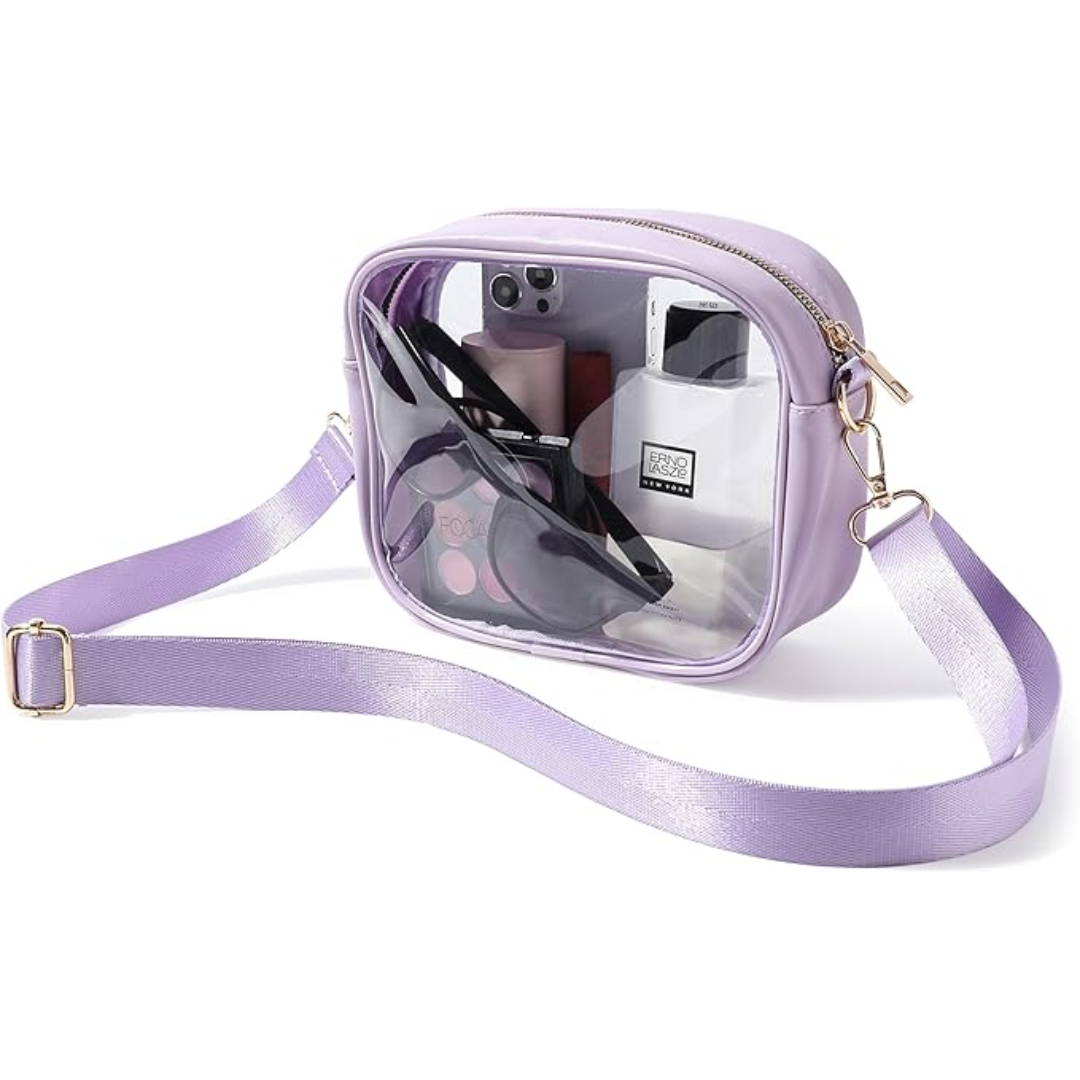 Compact Transparent Crossbody Bag - VisiBag-Purple-Nora Luxe