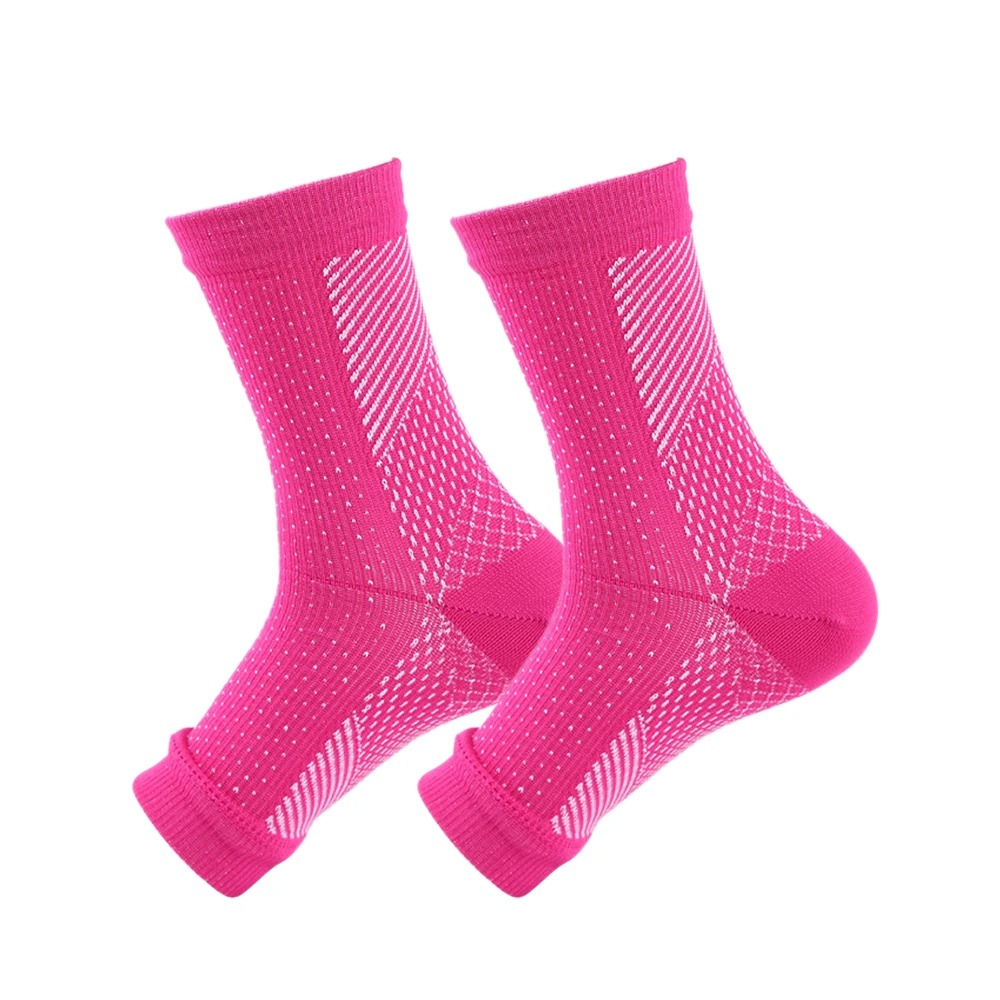 Compression Ankle Socks for Neuropathy - AnkleSupport Pro-Pink-M (2-9) - see size chart-Nora Luxe