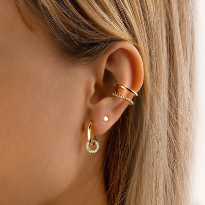 Connected Hoop Earrings - Nerida-Silver-Nora Luxe