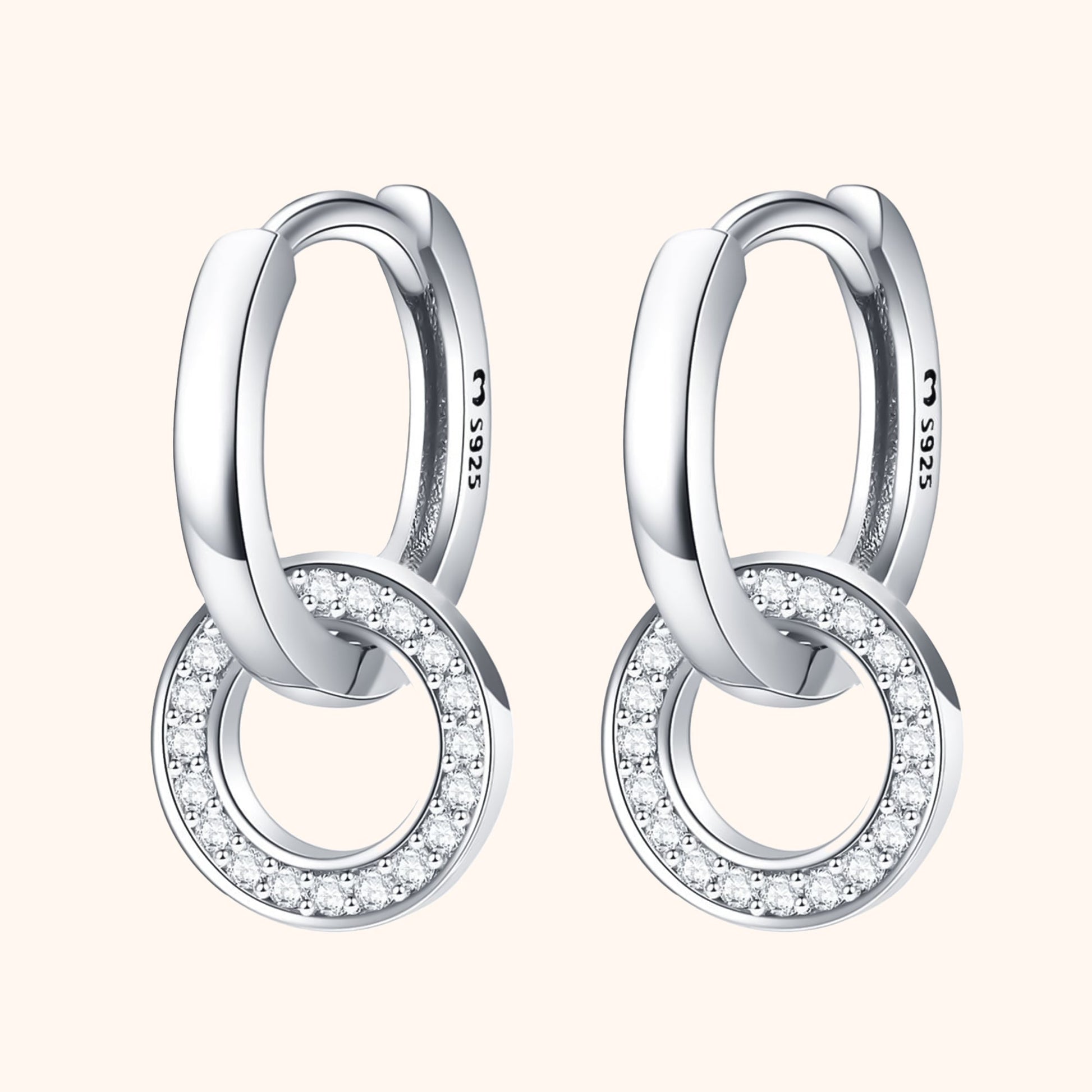 Hinged Circle Drop Earrings - Pexav
