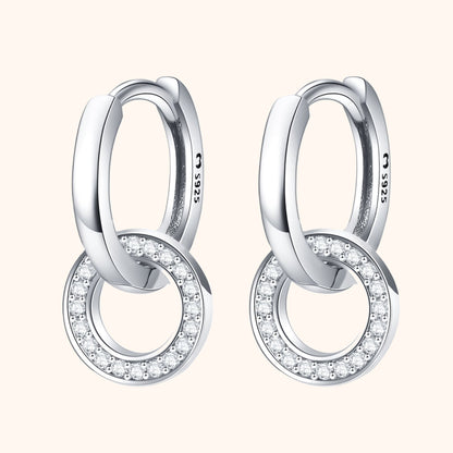 Hinged Circle Drop Earrings - Pexav