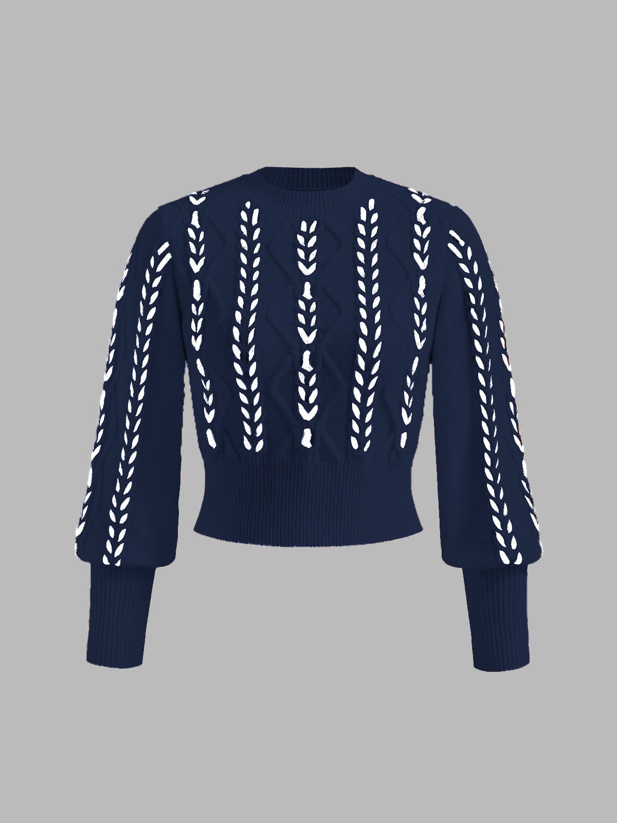 Colorblock Fit Crew Neck Sweater