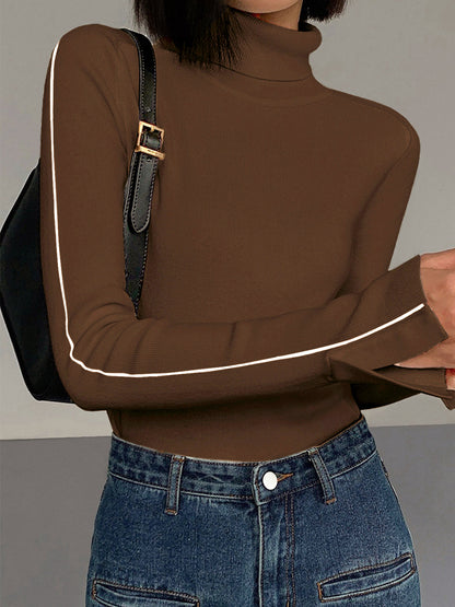 Colorblock Crew Neck Knit Sweater