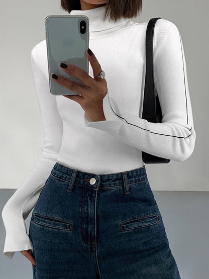 Colorblock Crew Neck Knit Sweater
