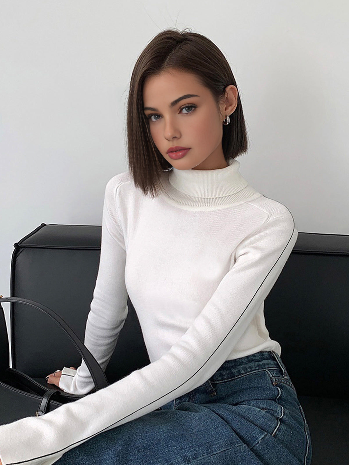 Colorblock Crew Neck Knit Sweater