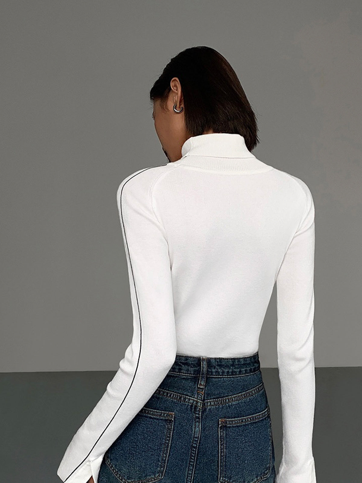 Colorblock Crew Neck Knit Sweater