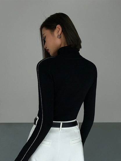 Colorblock Crew Neck Knit Sweater