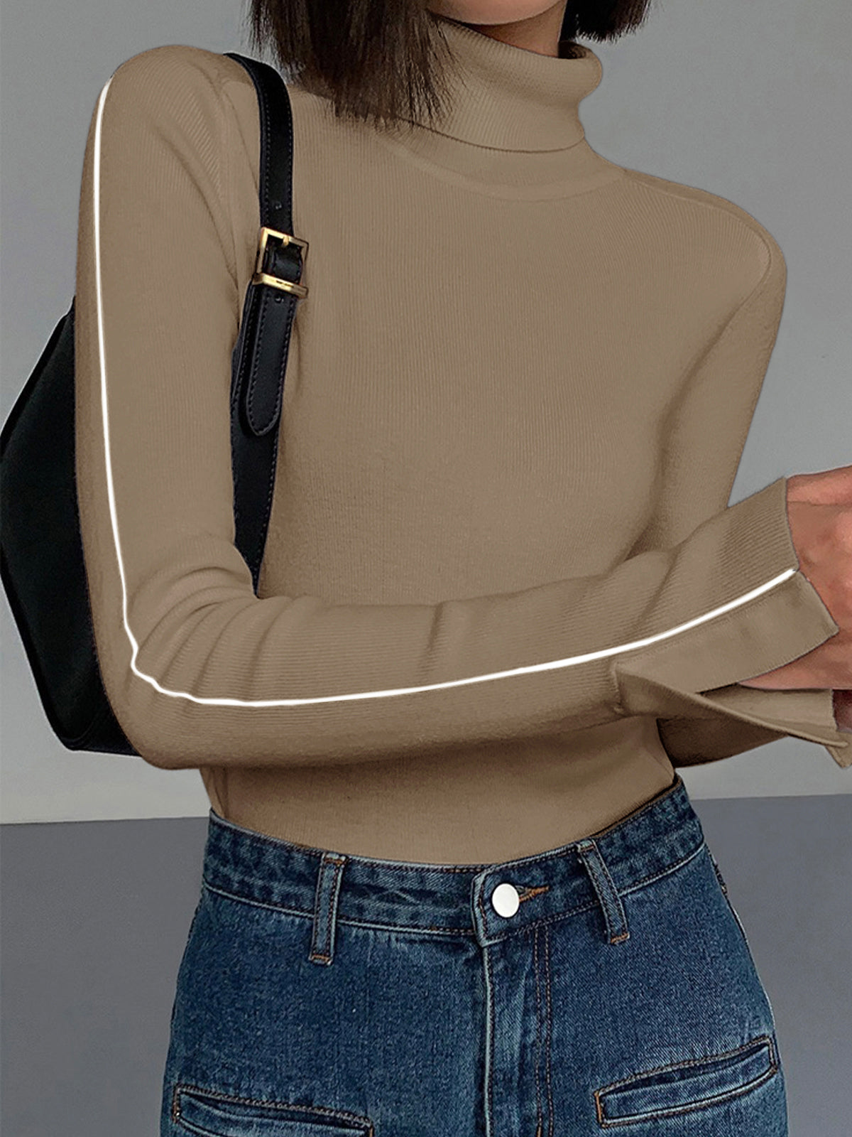 Colorblock Crew Neck Knit Sweater