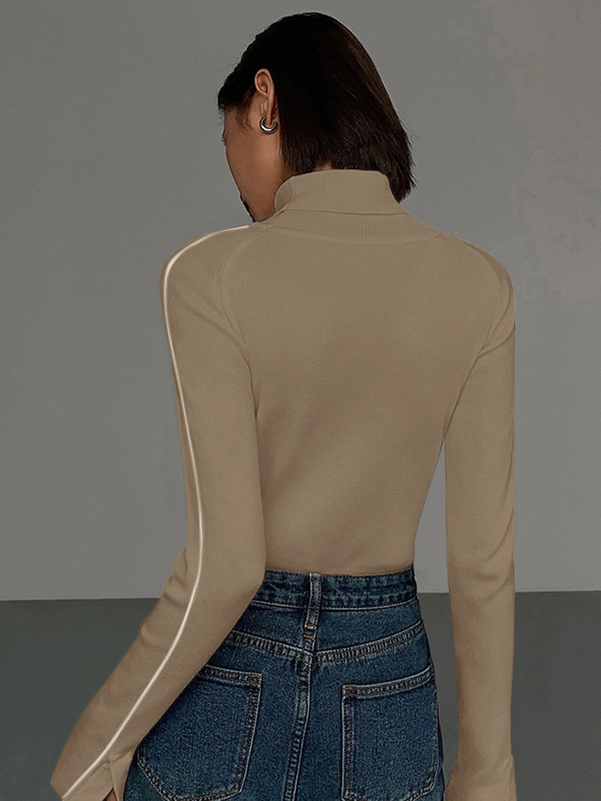 Colorblock Crew Neck Knit Sweater