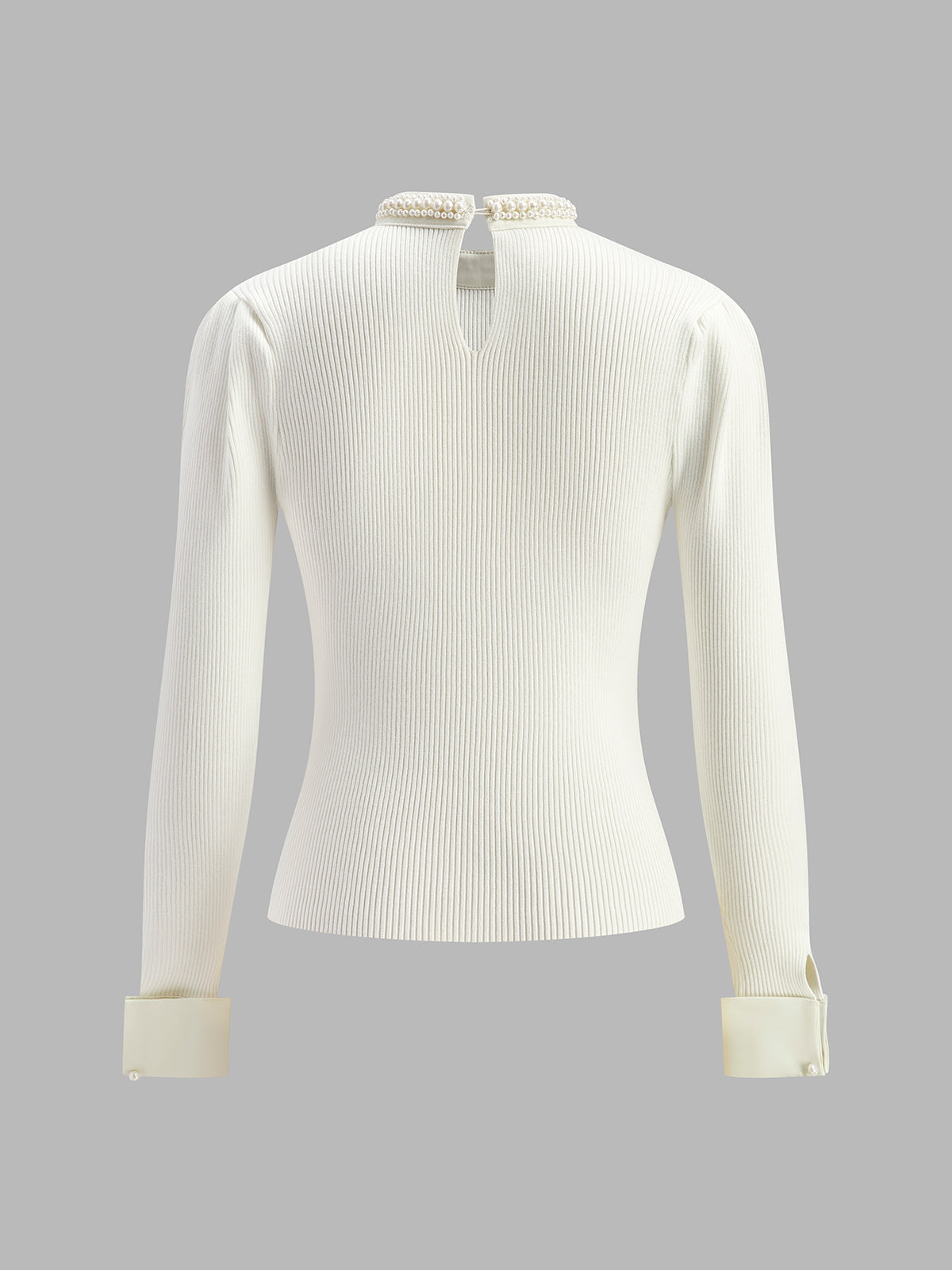 Classic White Button Sweater