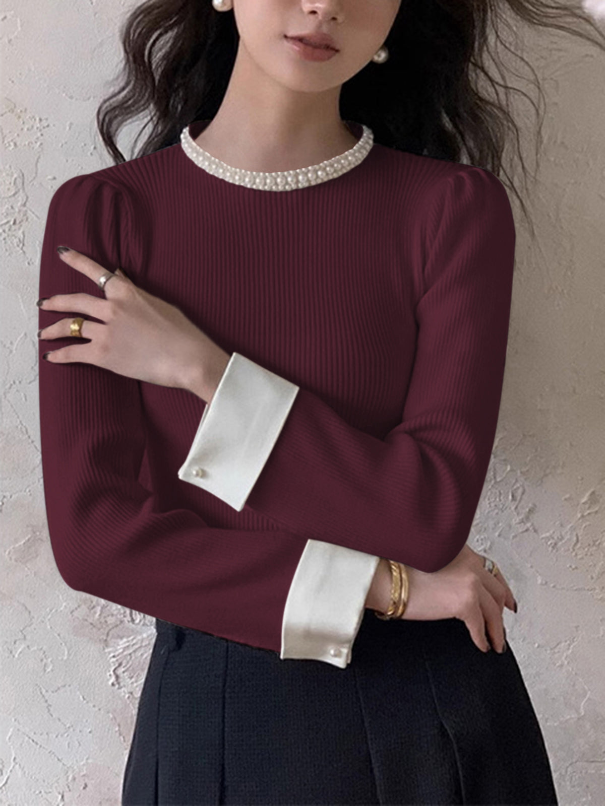 Classic White Button Sweater