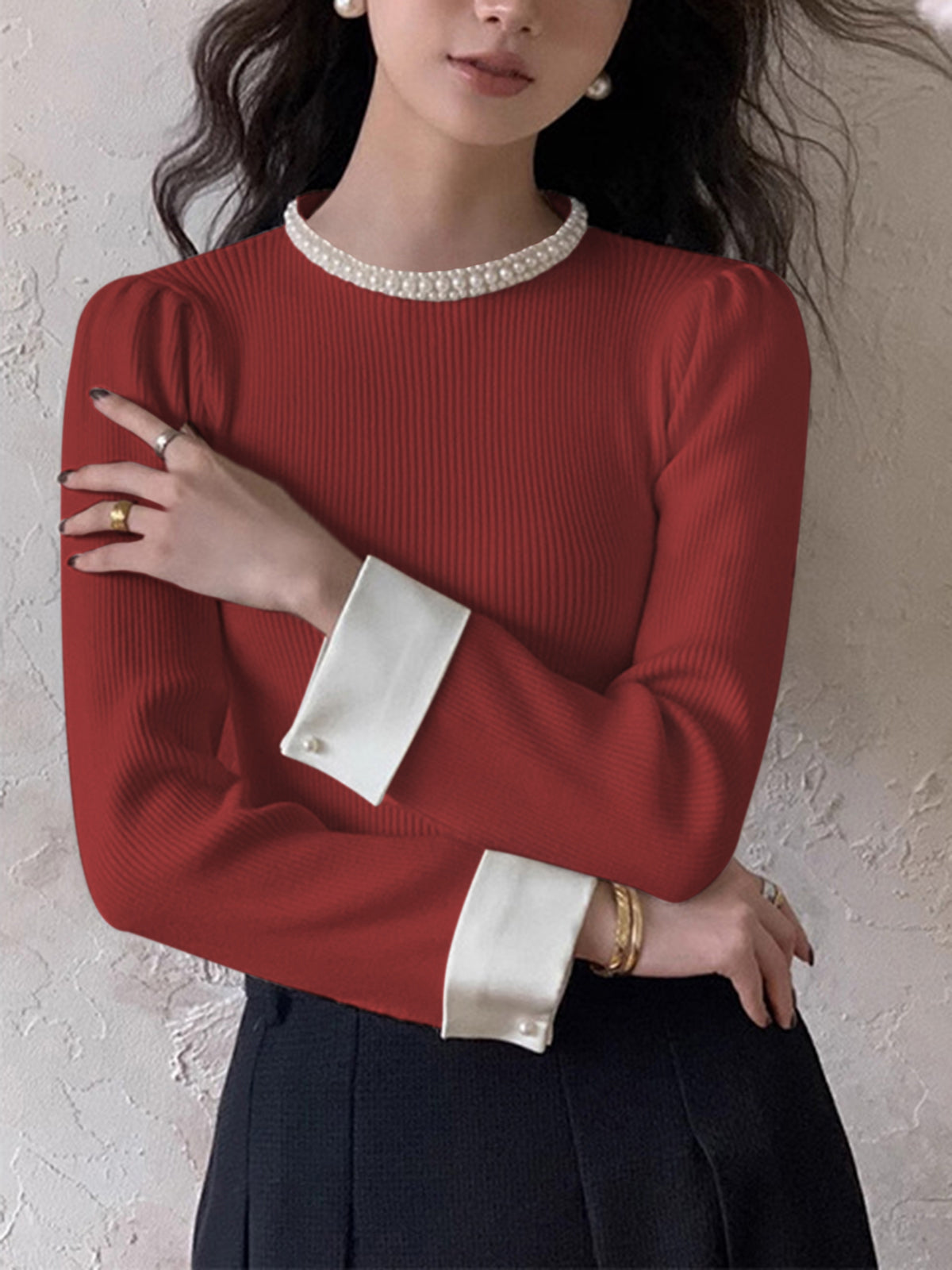 Classic White Button Sweater