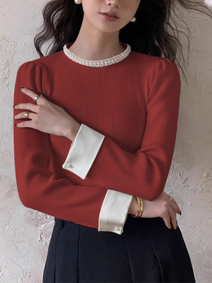 Classic White Button Sweater
