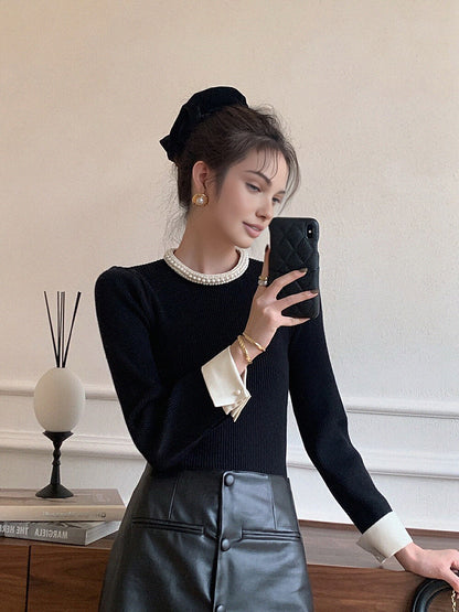 Classic White Button Sweater