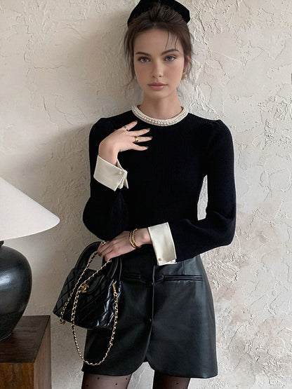 Classic White Button Sweater