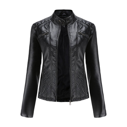 Stylish Women's Faux Leather Jacket Nova - Pexav