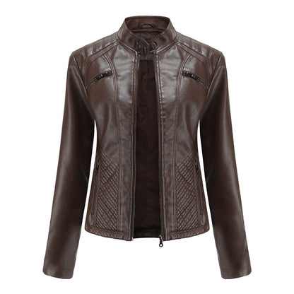 Cool Leather Ladies Jacket - Nova-Dark brown-XS-Nora Luxe