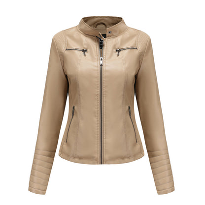 Cool Leather Women's Jacket – Elin-Beige-XS-The Livary