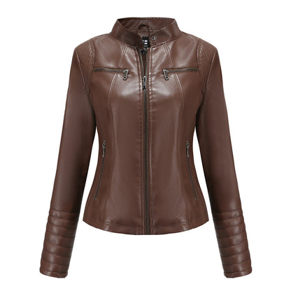 Cool Leather Women's Jacket – Elin-Dark brown-XS-The Livary