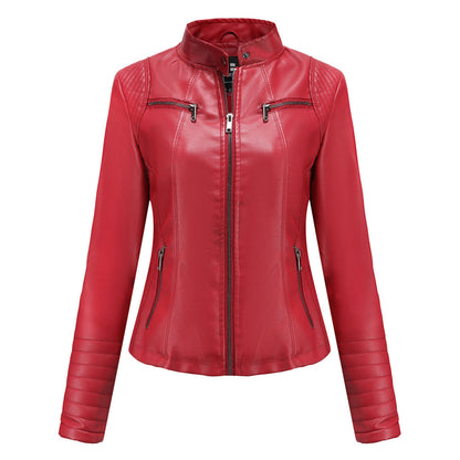 Cool Leather Women's Jacket – Elin-Red-XS-The Livary
