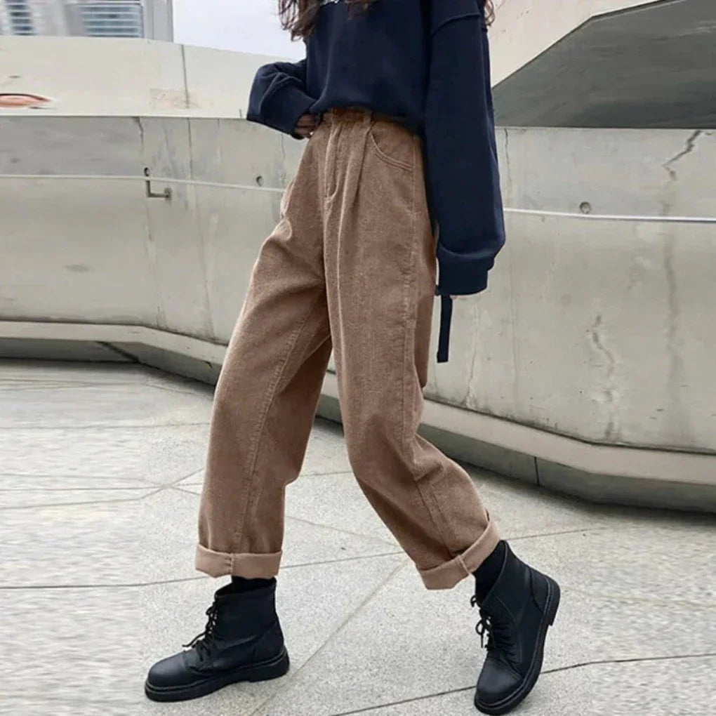 Soft Corduroy Womens Pants - Classic Casual Style - Olytrend