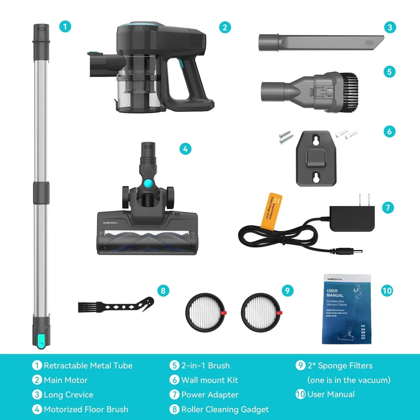 Cordless Standing Vacuum Cleaner - JadePro-Green-Nora Luxe