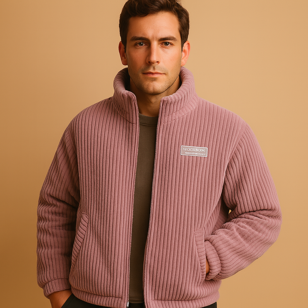 Men’s corduroy jacket with cotton lining, comfortable fit, and durable finish, ideal for autumn and winter casual wear.