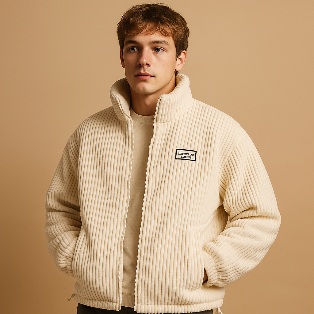 Men’s corduroy jacket with cotton lining, comfortable fit, and durable finish, ideal for autumn and winter casual wear.