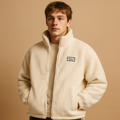 Men’s corduroy jacket with cotton lining, comfortable fit, and durable finish, ideal for autumn and winter casual wear.