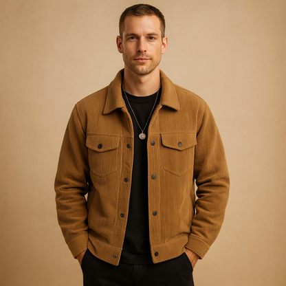 Corduroy jacket with relaxed fit for men | Ethan - Nocini