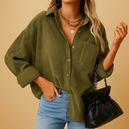 Soft Textured Womens Cord Jacket - Nocini