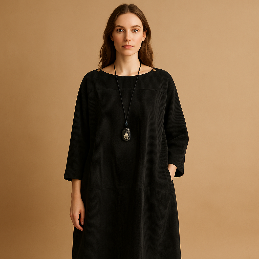 Warm Textured Women's Summer Dress Elodie - Nocini