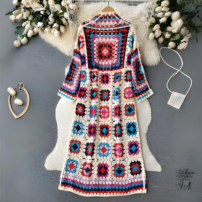 Vibrant Open Front Long Cardigan