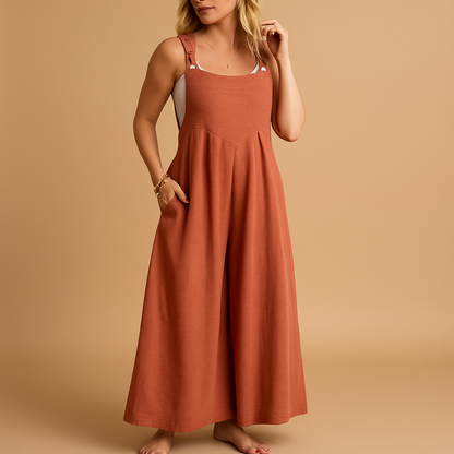 Cotton overall jumpsuit for women | Hazel - Nocini