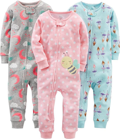 Cotton Pajama Set for Children-Ballerina/Moon/Bee-6-9 months-Nora Luxe