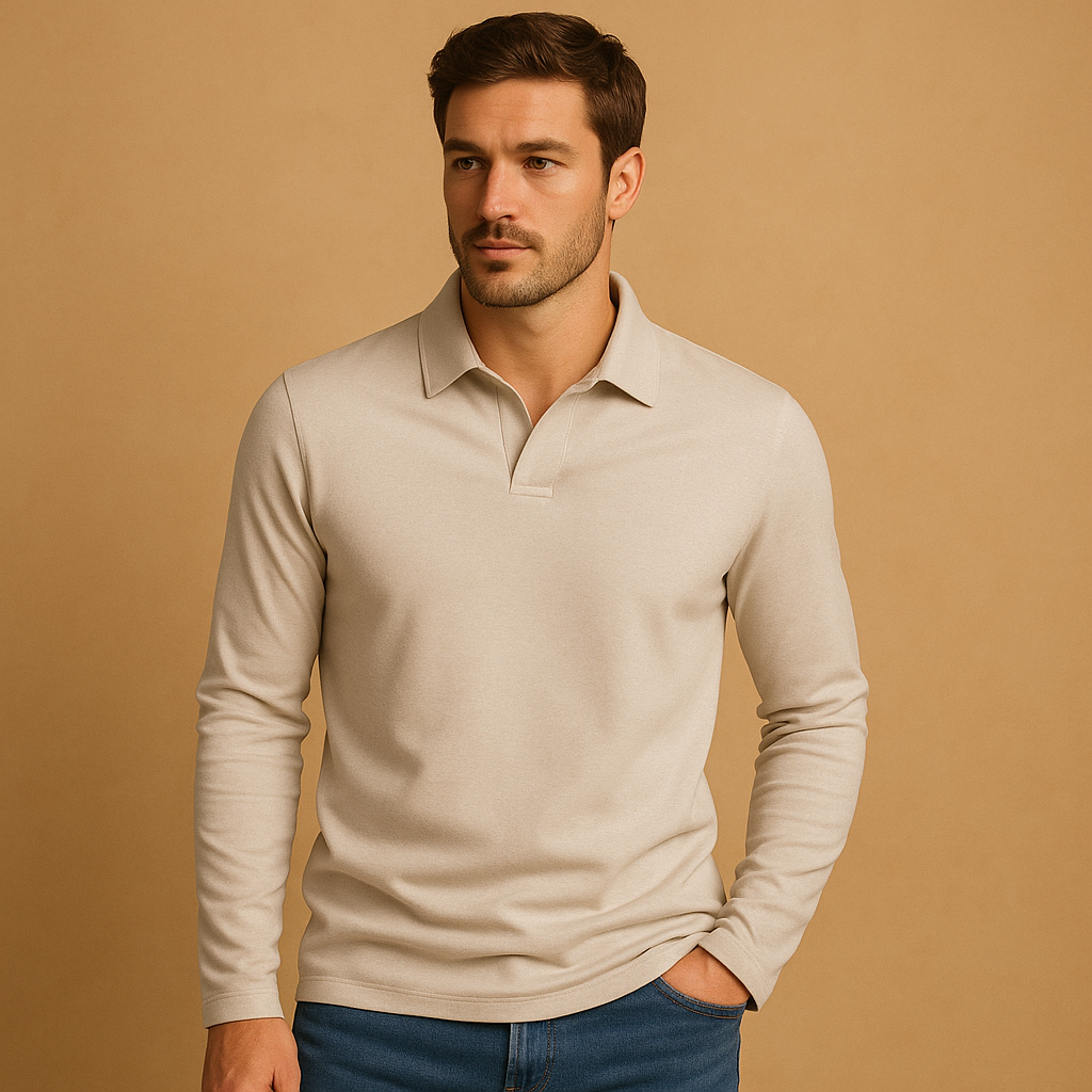 Men’s cotton polo shirt with breathable fabric and classic fit, ideal for casual and semi-formal outfits.