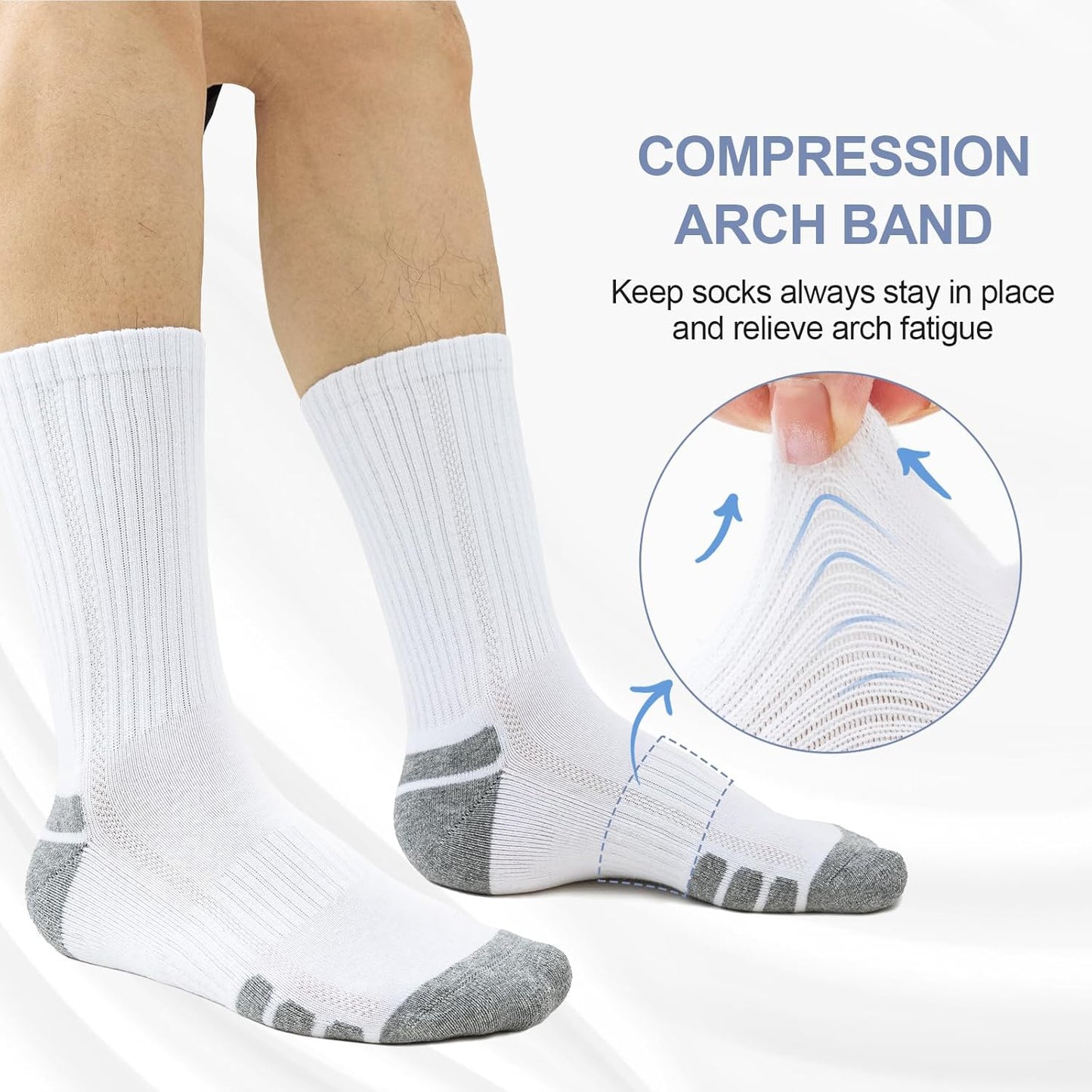 Cotton Sports Socks Unisex (6 Pairs) - Robin-Black-S - 6.5-8.5-Nora Luxe