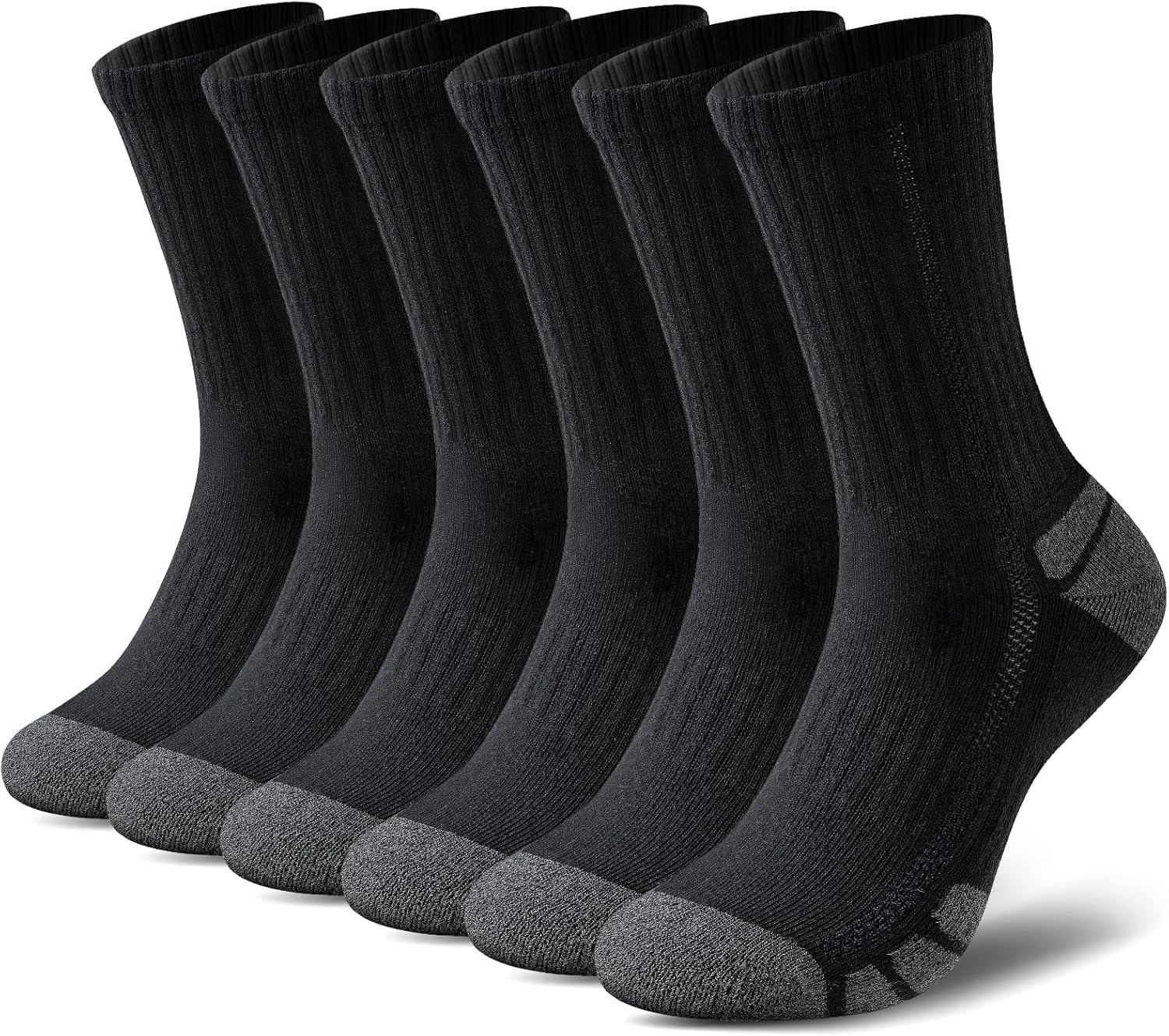 Cotton Sports Socks Unisex (6 Pairs) - Robin-Black-S - 6.5-8.5-Nora Luxe