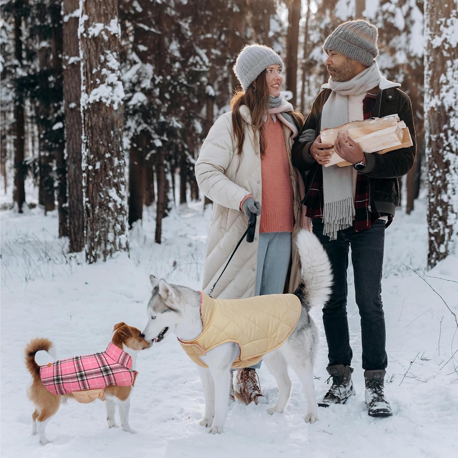 Cozy Waterproof Dog Jacket – Winter Coat in British Style-Red-S-Nora Luxe
