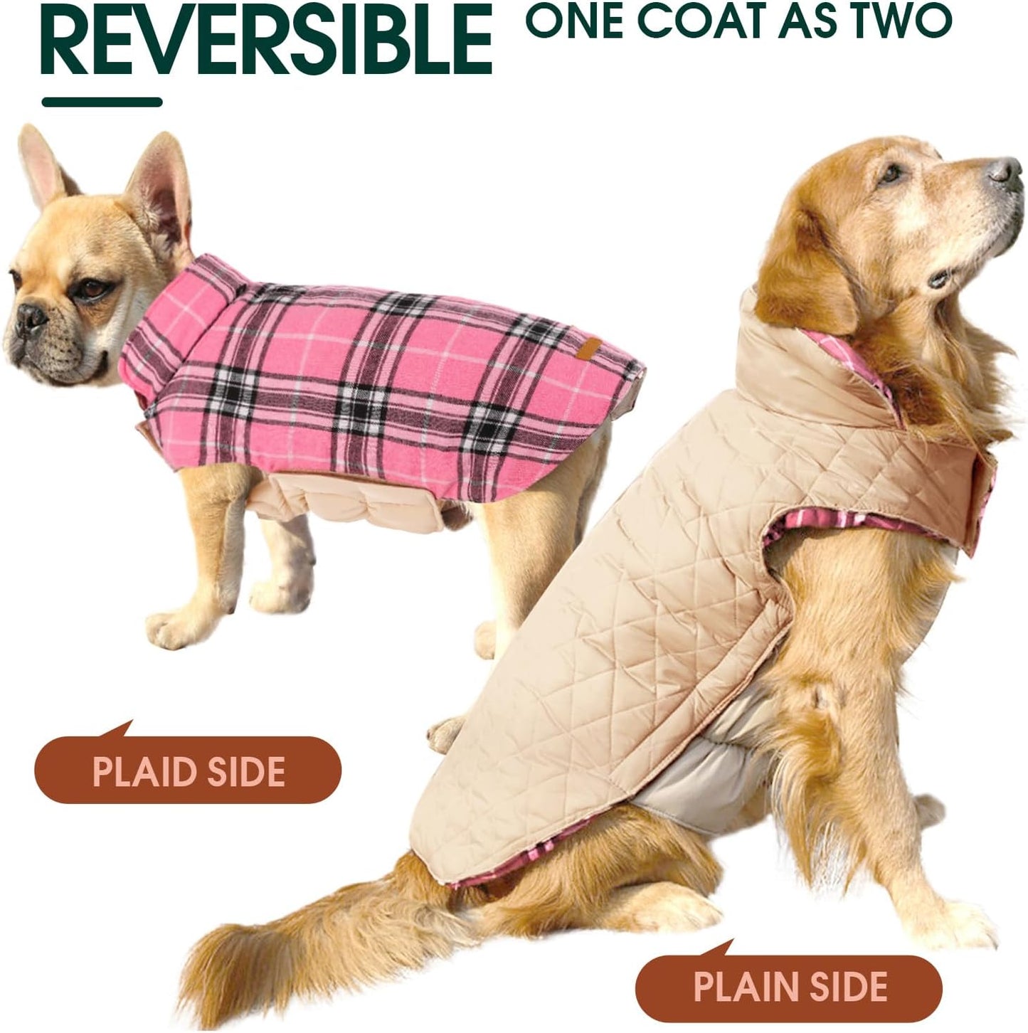 Cozy Waterproof Dog Jacket – Winter Coat in British Style-Red-S-Nora Luxe