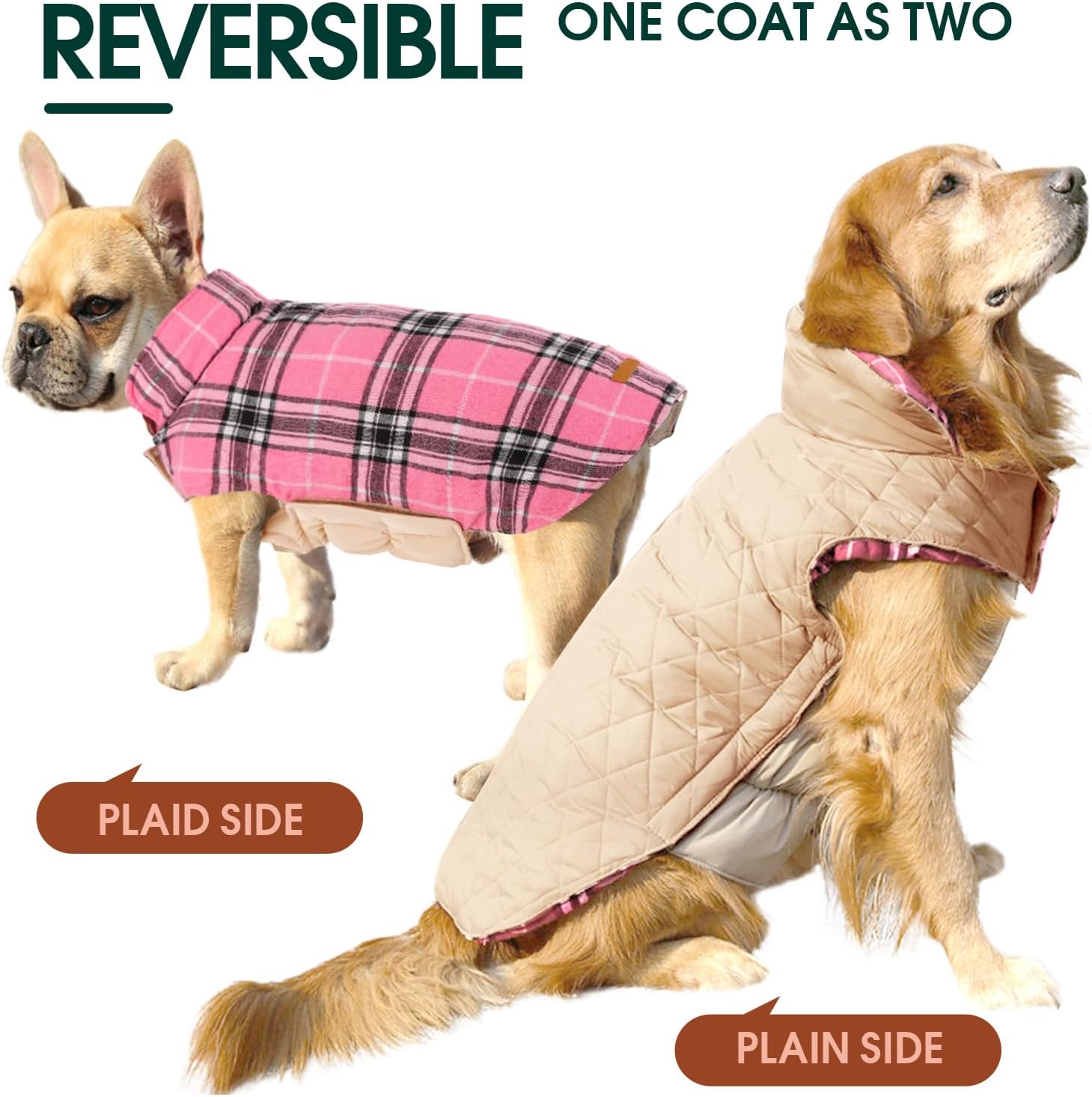 Cozy Waterproof Dog Jacket – Winter Coat in British Style-Red-S-Nora Luxe