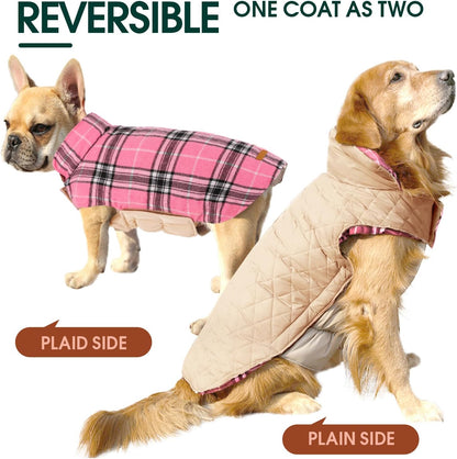 Cozy Waterproof Dog Jacket – Winter Coat in British Style-Red-S-Nora Luxe
