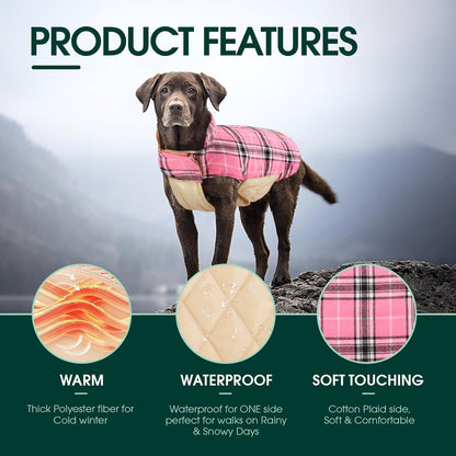 Cozy Waterproof Dog Jacket – Winter Coat in British Style-Red-S-Nora Luxe