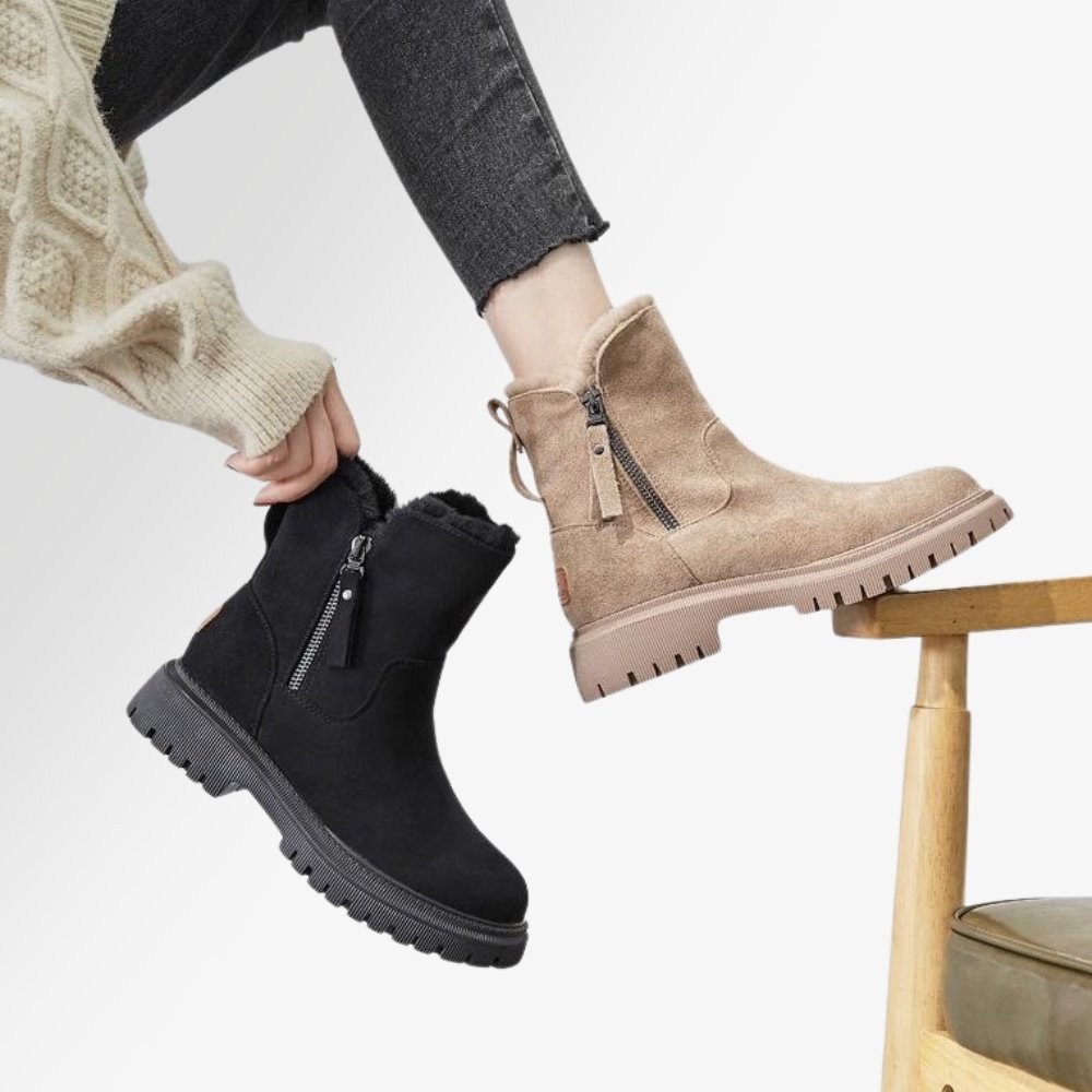 CozyStride Boot | Insulated Winter Boots with Zip-Black-5-Nora Luxe