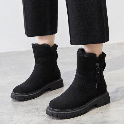 Warm Waterproof Snow Boots with Zip - Pexav